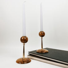 Load image into Gallery viewer, Pair of Myrtlewood Candlestick Holders
