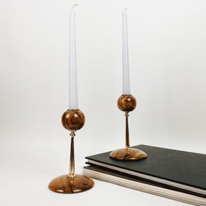 Pair of Myrtlewood Candlestick Holders