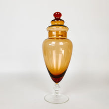 Load image into Gallery viewer, Amber Empoli Style Glass Apothecary Stasher
