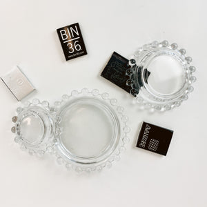 3 Piece Candlewick Ashtray Set