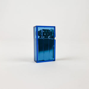 Clear Blue Hard Edge Refillable Lighter