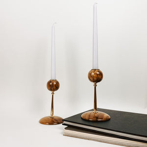 Pair of Myrtlewood Candlestick Holders