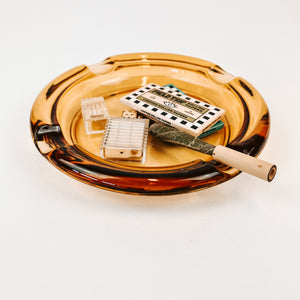 Amber Glass Ashtray