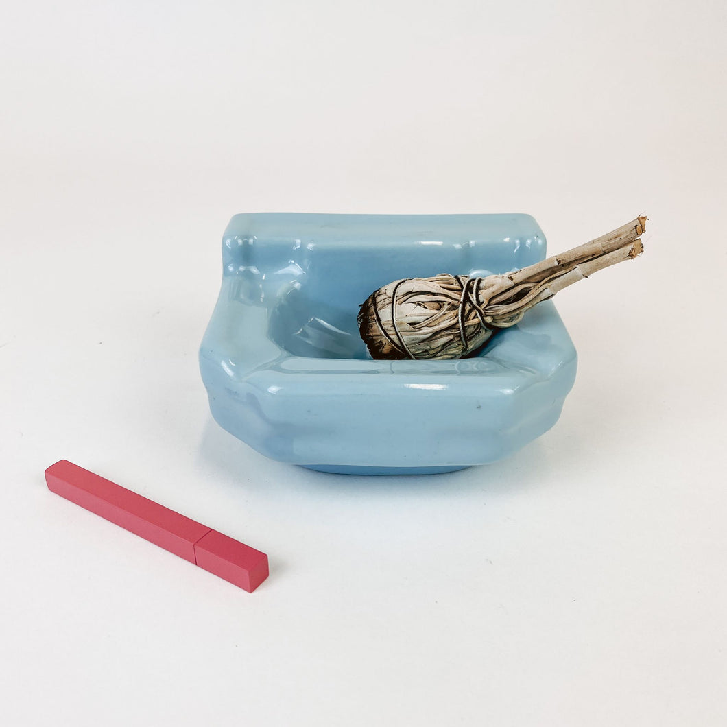 Blue Ceramic Sink Ashtray