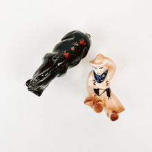 Load image into Gallery viewer, Horse and Cowboy Salt and Pepper Shakers
